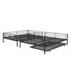 Full Long Over Queen Metal Bunk Bed With Trundle - Black - Image 6