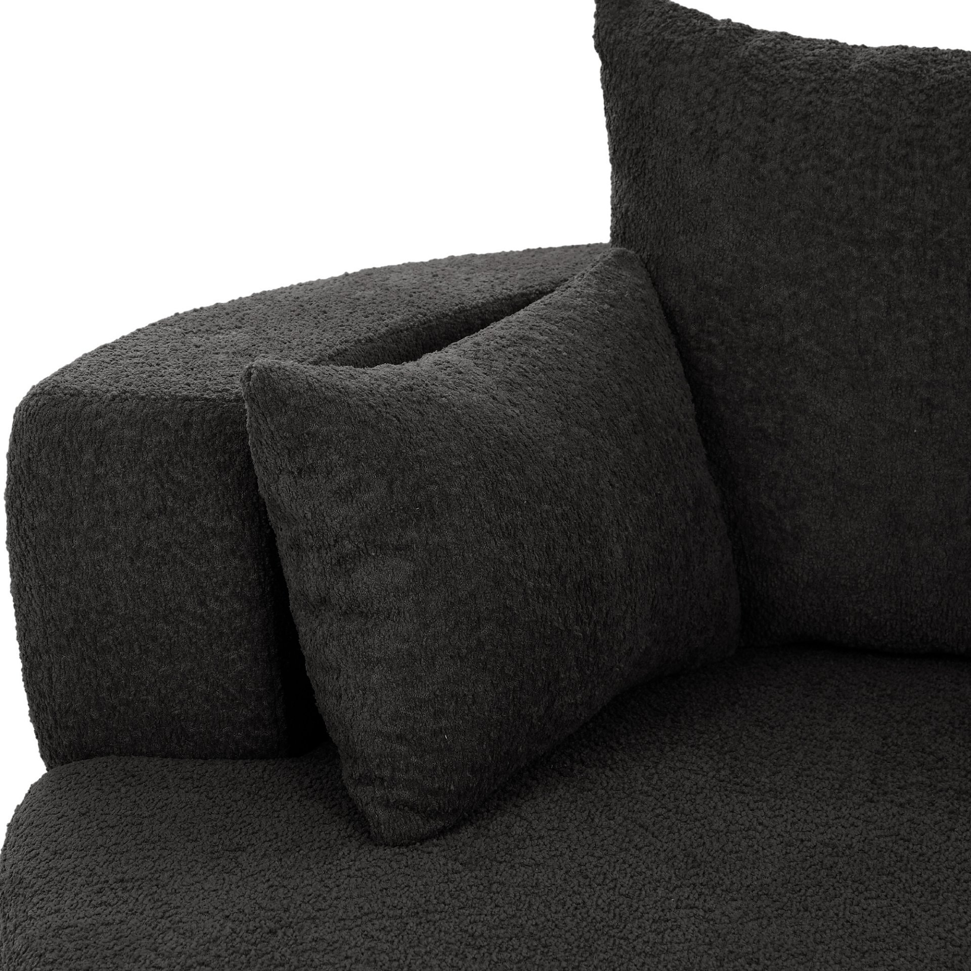 360 Degree Swivel Accent Barrel Chair With Removable Pillows - Black - Image 20