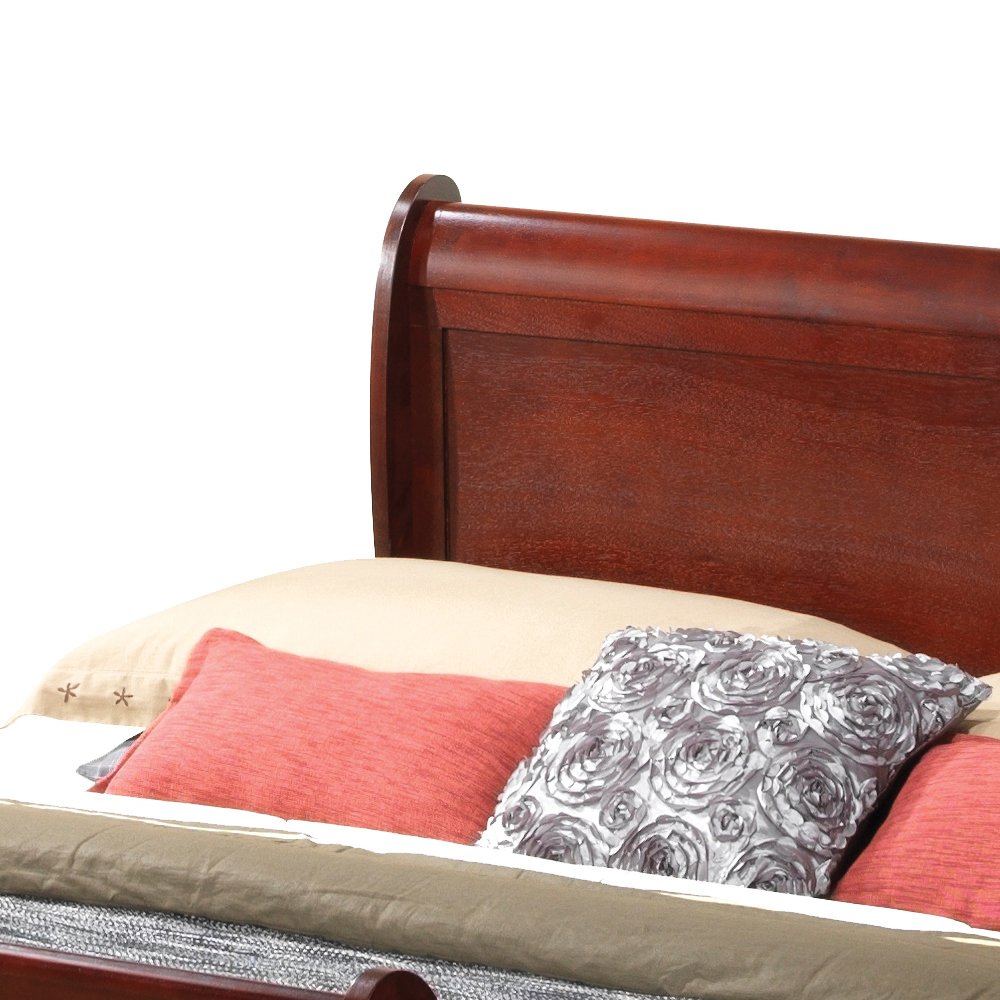 Queen Bed Frame Elegant - Cherry - Image 7