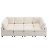 Sectional Sofa Couch Sofa Bed U-Shaped Sofa With Two Movable Ottoman And Three USB Ports For Living Room - Beige - Image 12