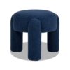 Hugo - Round Fully Upholstered Ottoman - Cerulean Blue - Image 7