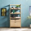 Transitional Wide Reeded Bookshelf With Drawers On Bottom - Oak - Image 10