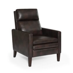 Vaughn - Push Back Recliner With Solid Hardwood Legs - Brown