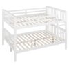 Full Over Full Bunk Bed With Ladder For Bedroom - White - Image 7