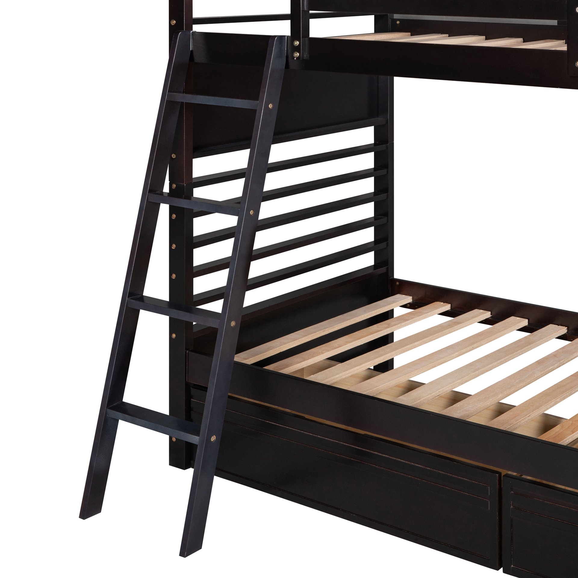 Twin Over Twin Bunk Bed With 2 Drawers - Espresso - Image 15