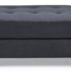 Sleek Contemporary Upholstered Ottoman - Black - Image 2
