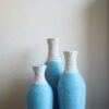 Desktop Vase, Classic And Neat Floor Vase, High Independent Flower Stand, Home Decoration Flower Stand (Set of 3) - White / Blue - Image 14