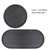 Round Coffee Table With Storage Tray 2 Tier Oval End Tables Wooden Small Side Table For Living Room - Black - Image 4