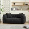 Cozy Beanbag Chair With High Resilience Foam Core For 2 - Black - Image 16