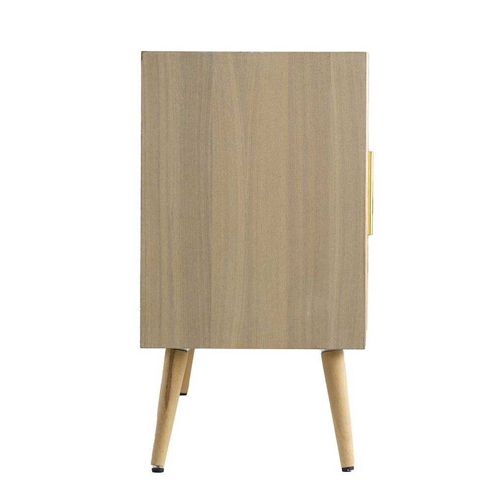 Wooden Accent TV Cabinet With 3 Doors - Brown - Image 5