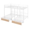 Full Over Twin & Twin Bunk Bed, Triple Bunk Bed With Drawers And Guardrails - White - Image 4