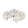 Sectional Sofa Convertible Pull Out Sofa Bed L - Shaped Sofa U - Shaped Sofa With A Movable Storage Ottoman For Living Room - Beige - Image 15