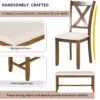 6 Piece Kitchen Dining Table Set Wooden Rectangular Dining Table, 4 Chairs And Bench Family Furniture - Natural Cherry - Image 8
