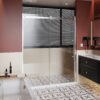 Frameless Shower Door Single Sliding, Adjustable Zinc Roller Rail - Chrome - Image 2