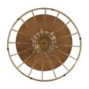 Hollow - Edge Retro Art Pine Side Table With Antique And Natural Color, Iron And Pine Construction - Antique Gold / Natural - Image 7
