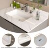 Bianco Carrara Venato Marble Vanity Top With Undermount Sink And Backsplash - White - Image 8