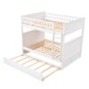 Full Over Full Bunk Bed With Twin Size Trundle, Guardrails - White - Image 2