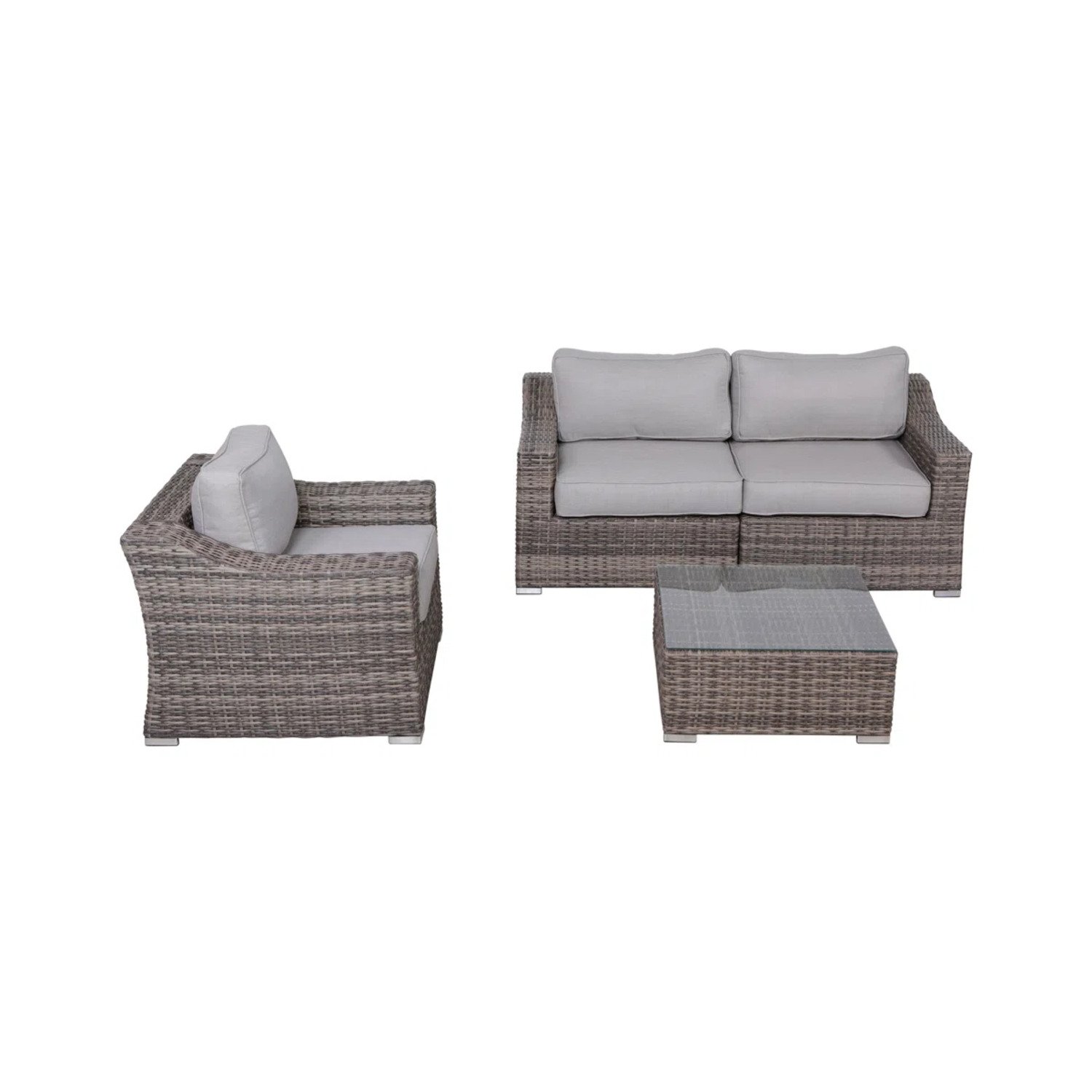 3 Person Seating Set With Cushions - Gray - Image 4