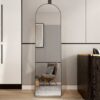 Arched Full Length Mirror With Frame For Bathroom Bedroom ing Store - Black - Image 8