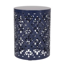 Outdoor, Metal End Table, Large - Navy Blue