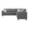 Modern Upholstered Living Room Sectional Sofa, L Shape Furniture Couch With 3 Pillows - Gray - Image 2