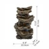 Indoor Brown Wood-Look Water Fountain, 4 Tier Polyresin Cascading Wood Tabletop Fountain With LED Light - Rustic Brown - Image 3