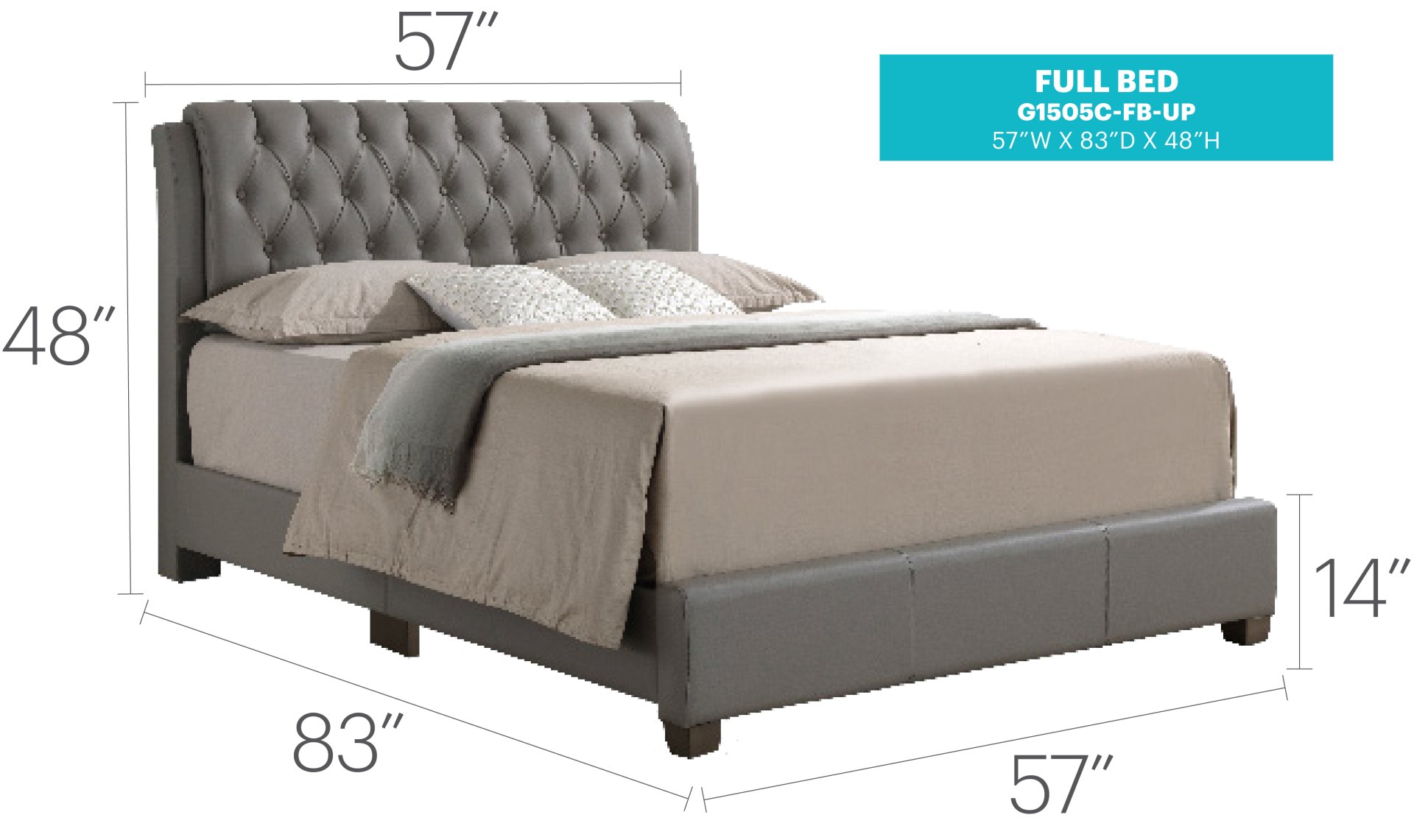 Marilla - Full Bed - Gray - Image 3