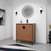 Bathroom Vanity Freestanding Cabinet With Sink - Brown - Image 2