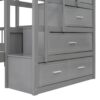 Full Over Twin & Twin Classic Triple Bunk Bed With Drawers And Guardrails - Gray - Image 2