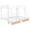 Full Over Twin & Twin Bunk Bed, Triple Bunk Bed With Drawers And Guardrails - White - Image 18