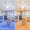 42" Ceiling Fan With Light And Remote Cotnrol 6 Speeds DC Reversible Motor - White - Image 4