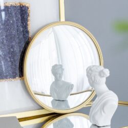 Round Mirror, Circle Mirror With Iron Frame For Living Room Bedroom Vanity, Entryway, Hallway - Gold