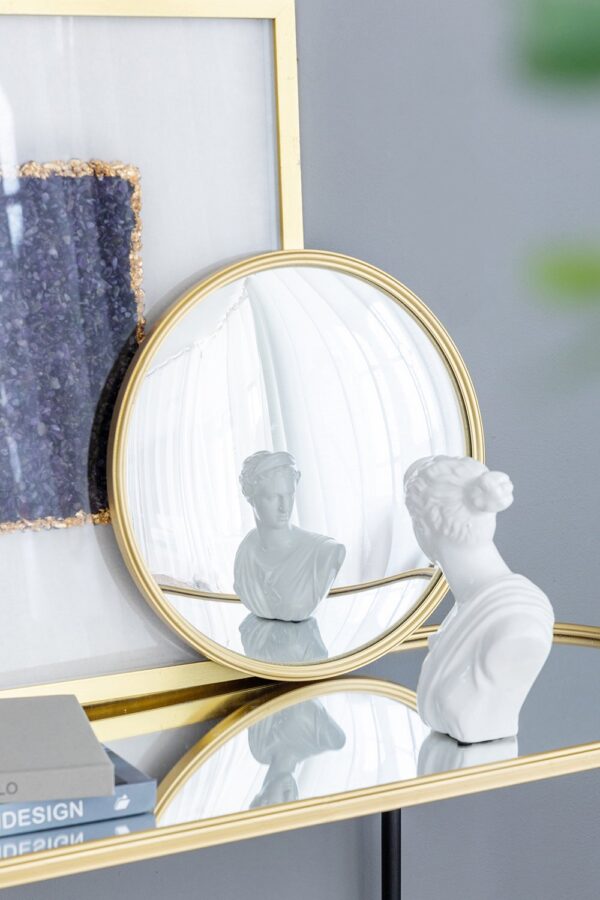 Round Mirror, Circle Mirror With Iron Frame For Living Room Bedroom Vanity, Entryway, Hallway - Gold