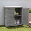 Potting - Bench With Storage Cabinet And Metal Table Top For Outdoor Patio, Garden Furniture Workstation - Gray - Image 5