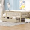 Full Size Daybed Bed With Two Drawers - Natural - Image 17