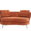 Polyester Fiber Loveseat Sofa Chair Upholstered Couch With Golden Metal Legs Club 2 Seat Sofa For Living Reading Room Bedroom Apartment Small Space Dorm - Orange - Image 7