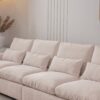 Modern Modular L Shaped Chenille Sofa Couch Reversible Ottoman With Storage Removable And Washable Cushions Sofa With USB Ports & Cup Holder For Living Room - Beige - Image 7