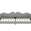 Twin Size Upholstered Daybed, Sherpa Fabric Sofabed With Cloud-Shaped Backrest, No Box - Spring Needed - Gray - Image 12