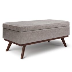 Owen - Lift Top Large Coffee Table Storage Ottoman - Distressed Gray