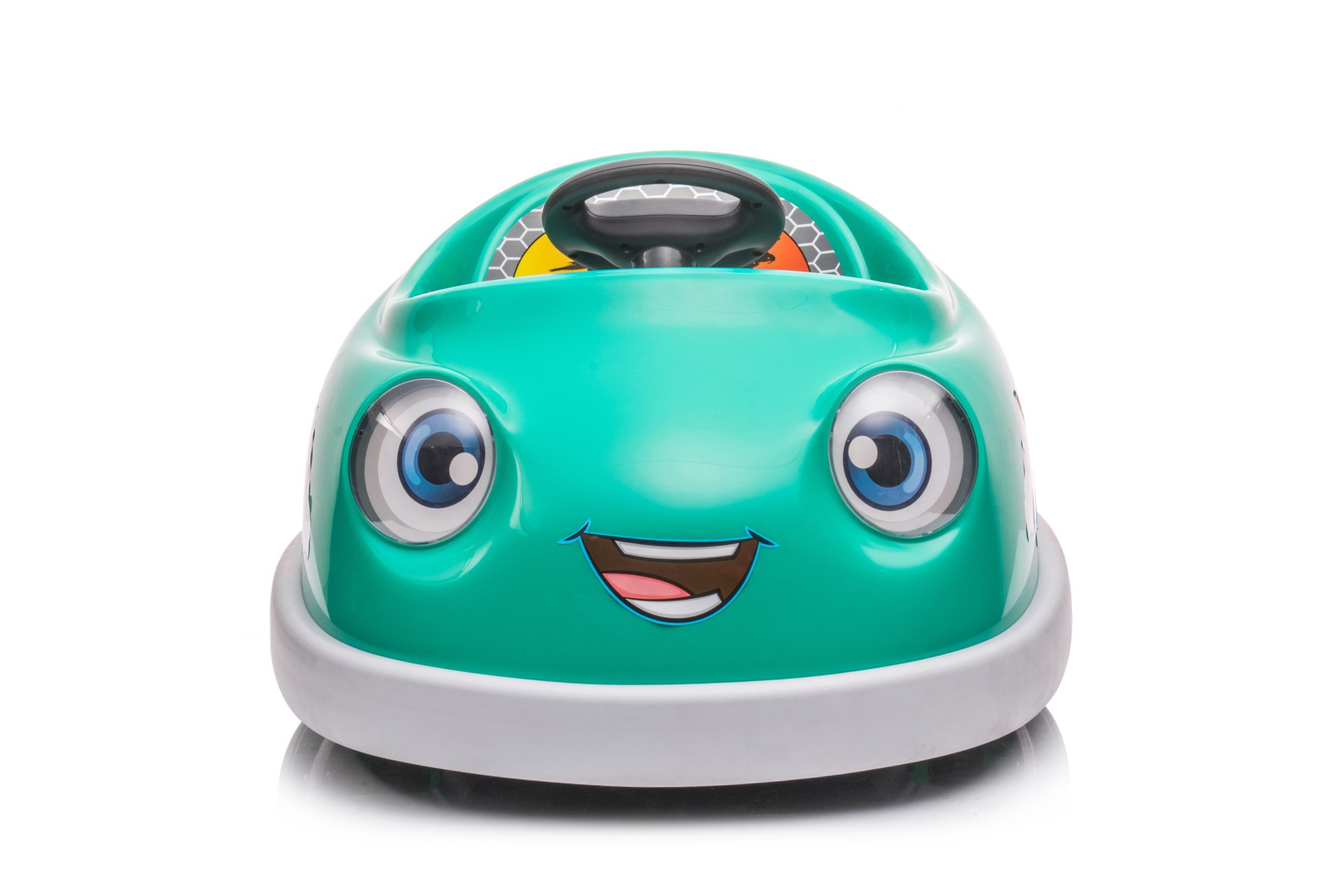 Bumper Car For Kids, 12V Dual Drive 1-6 Years Old Children's Electric Car With Pushrod Dinner Plate USB Bt Music Rocking Horse Mode Anti-Collision Bumper Ride On Car - Green - Image 13