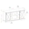 Farmhouse Sliding X Barn Door 58" TV Stand For 65" TVs - Gray Wash - Image 6