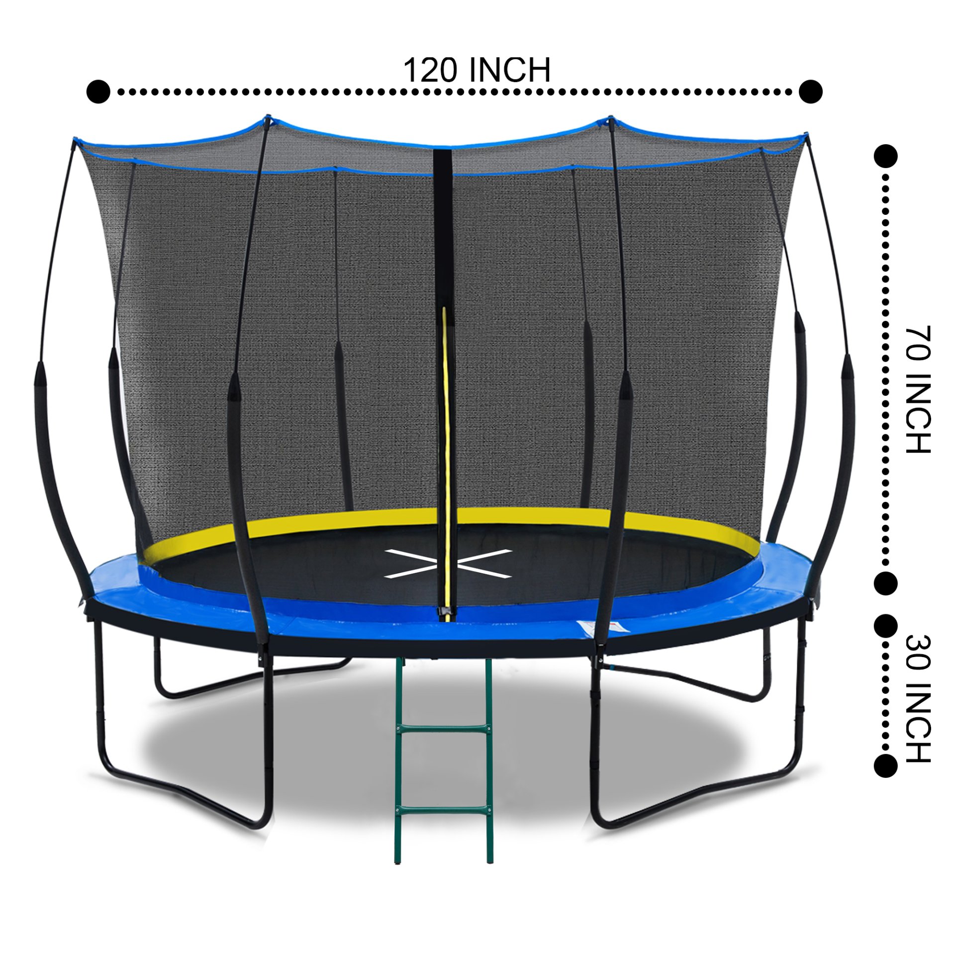 10 Ft Trampoline Inner Safety Net Elastic Ropes Version - Blue - Image 5