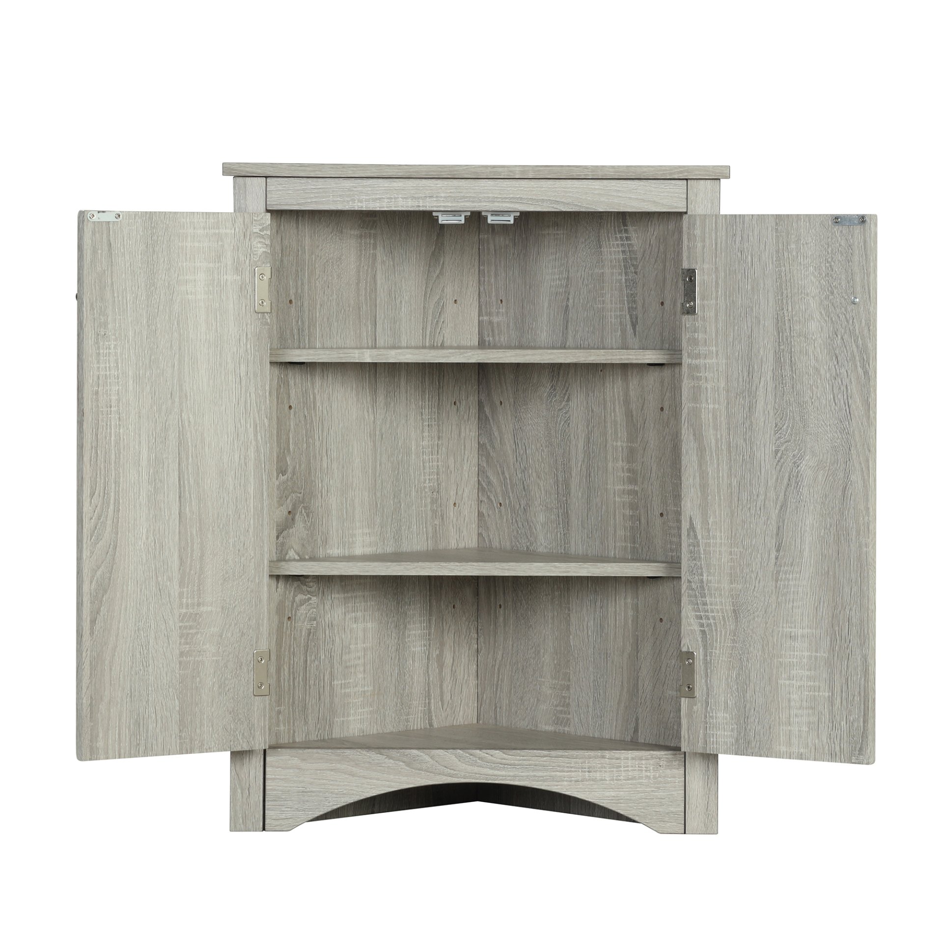 Triangle Bathroom Storage Cabinet With Adjustable Shelves, Freestanding Floor Cabinet For Home Kitchen - Oak - Image 20