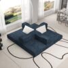 Convertible Couch Bed With 2 Pillows, 3 Seat Folding Floor Couch & King Size Bed Mattress, Diy Combination - Blue - Image 6