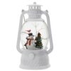 Christmas Plastic / Resin Lantern With Snowman & Tree LED / Water Spinning / 6 Hours Timer, 3*AA Batteries Required - White / Multi - Image 7
