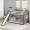 Full Over Full Bunk Bed With Slide And Ladder - Gray - Image 7