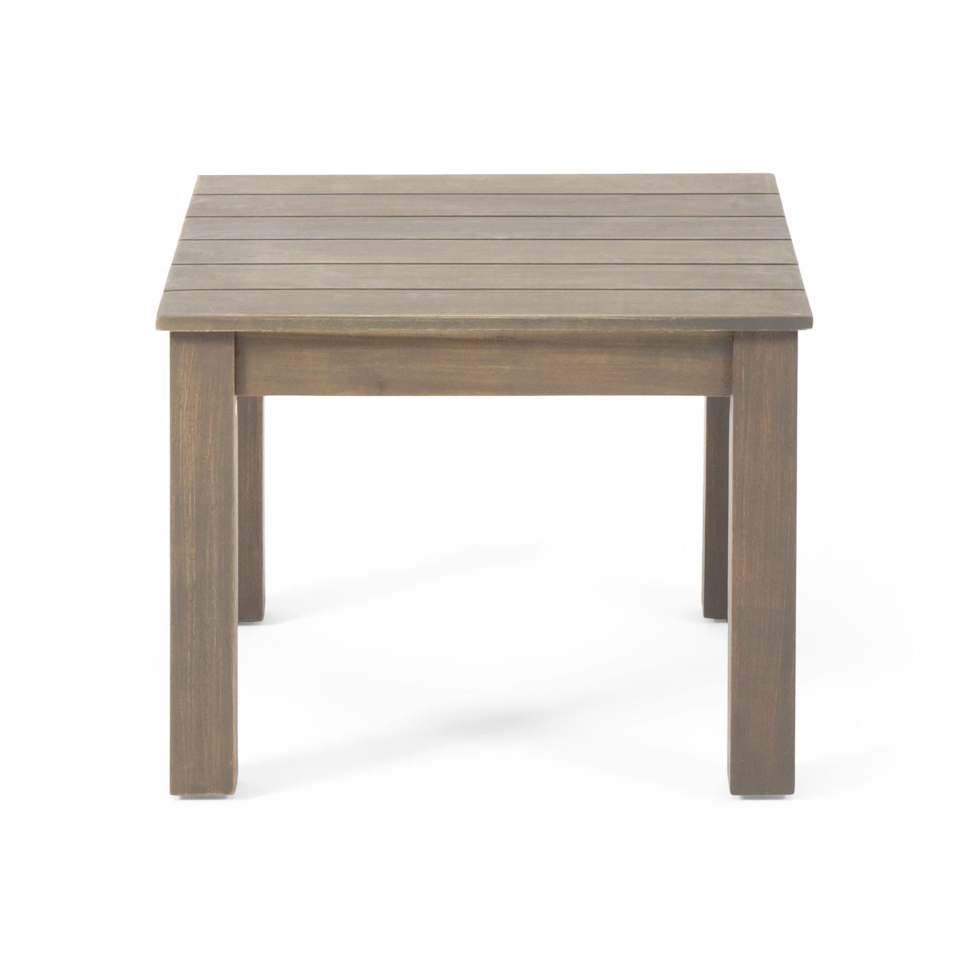 Halcyon - Outdoor Side Table With Slat Design And Acacia Wood Frame - Gray - Image 5