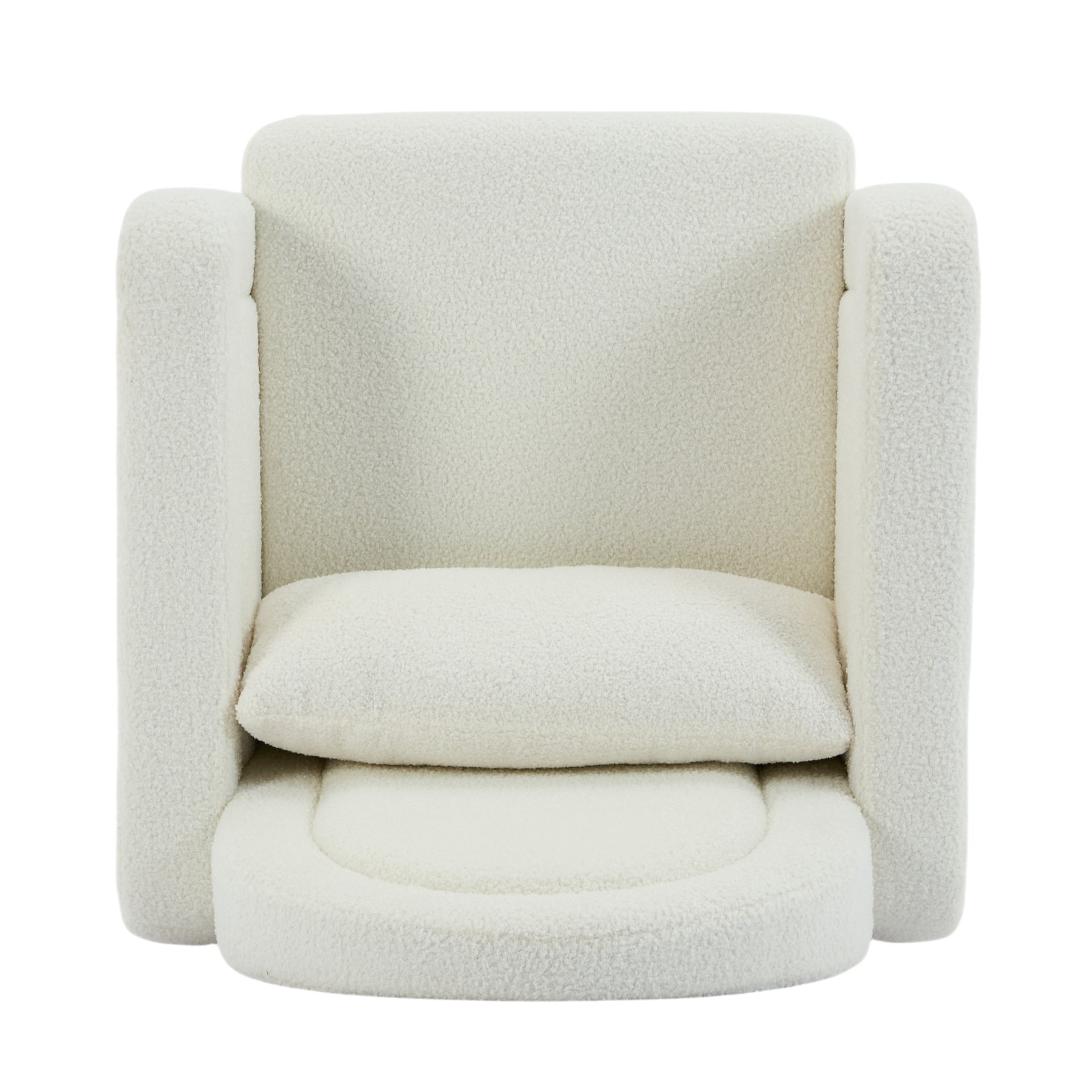 Accent Rocking Chair With Curved Back & Pillow, Base, Ultimate Comfort For Living Room Or Nursery - Cream White - Image 8