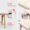 Massage Table Portable Massage Bed Lash Bed With Carrying Case Spa Table Height Adjustable, Salon Bed Face Cradle Bed - Cream - Image 8