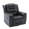 360° swivel And Rocking Home Theater Recliner Manual Recliner Chair With Wide Armrest For Living Room - Black - Image 10